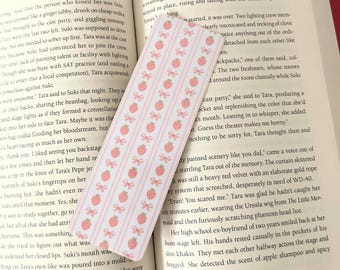 Strawberries, Handmade Bookmark, Laminated, Double sided
