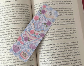 Hockey Romance, Handmade Bookmark, Laminated, Double sided