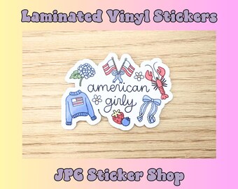 American Girly Vinyl Sticker, Kindle sticker, Laptop Decal