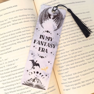 In my Fantasy Era, fantasy reader Bookmark, Handmade Bookmark, dragon bookmark, Book Lover gift, Bookish merch, gift for reader, laminated