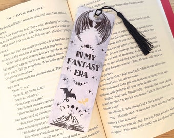 In my Fantasy Era, fantasy reader Bookmark, Handmade Bookmark, dragon bookmark, Book Lover gift, Bookish merch, gift for reader, laminated