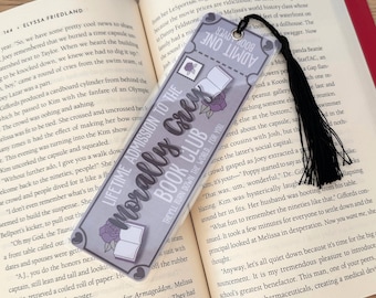 Morally Grey Book Club, Handmade Bookmark, book lover bookmark, Book Lover gift, Bookish merch, gift for reader, laminated bookmark