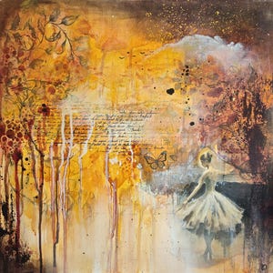 Unique and Original Acrylic Painting 40x40cm. Handmade painting.