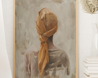 Contemporary Figurative Portrait Digital Download: Modern Wall Art Print for Home Decor