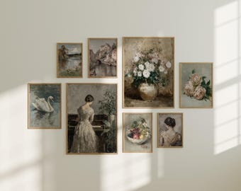 Vintage French Oil Painting Prints – Parisian Gallery Wall (Digital Download)