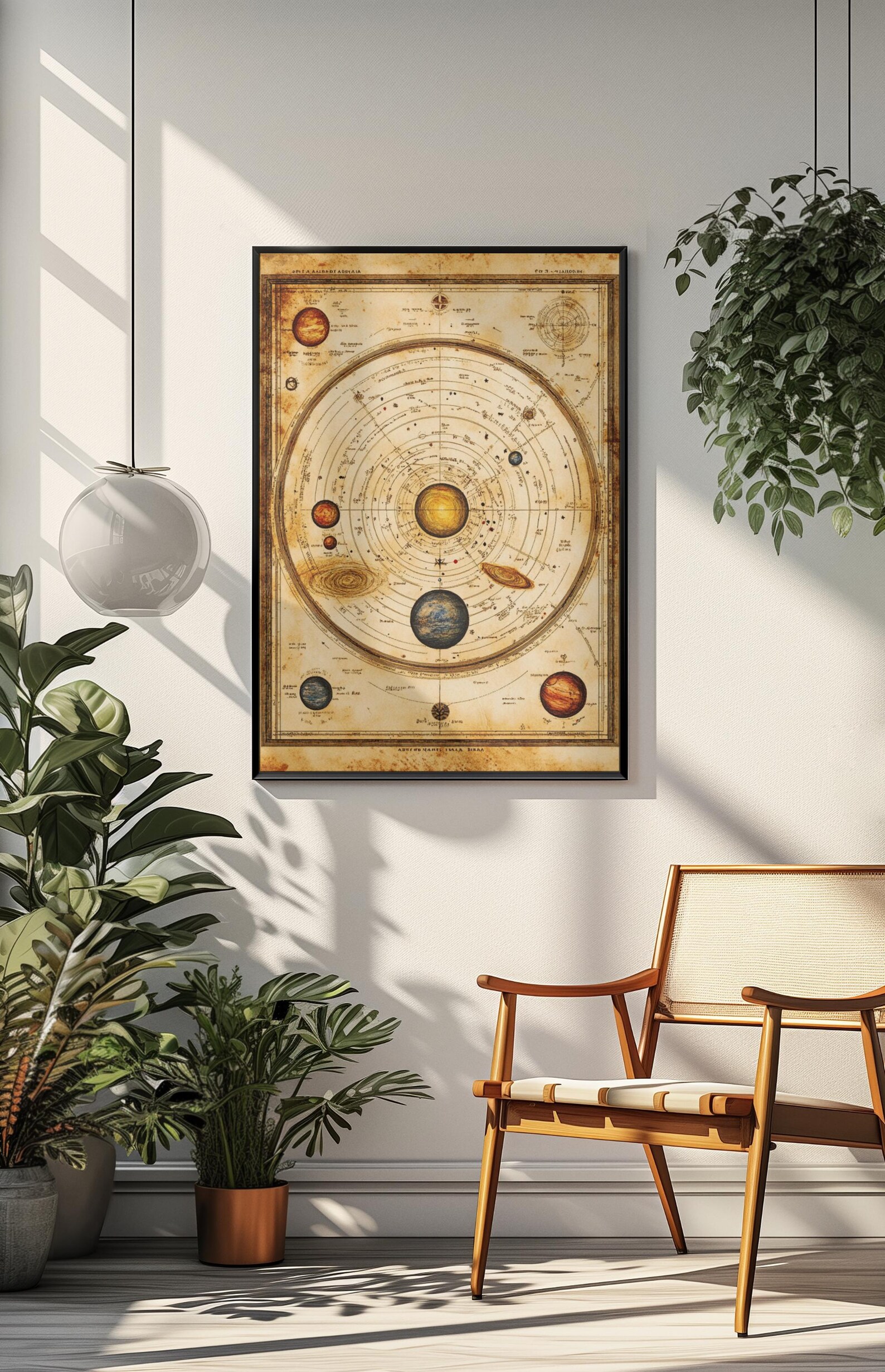 Vintage Solar System Map Print – Antique Celestial Astronomy Poster ...