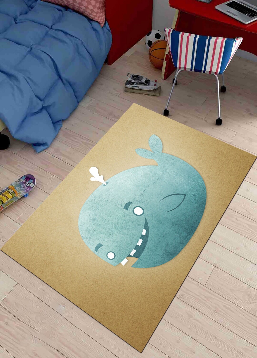 Whale Rug Whale Pattern Rug Whale Decor Aquarium Rug Fish Etsy