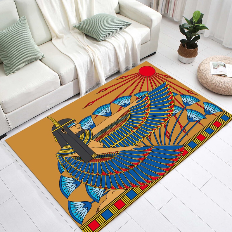 Egypt Rug Hieroglyph Rug Anubis Rug Ancient Rug Egyptian Etsy