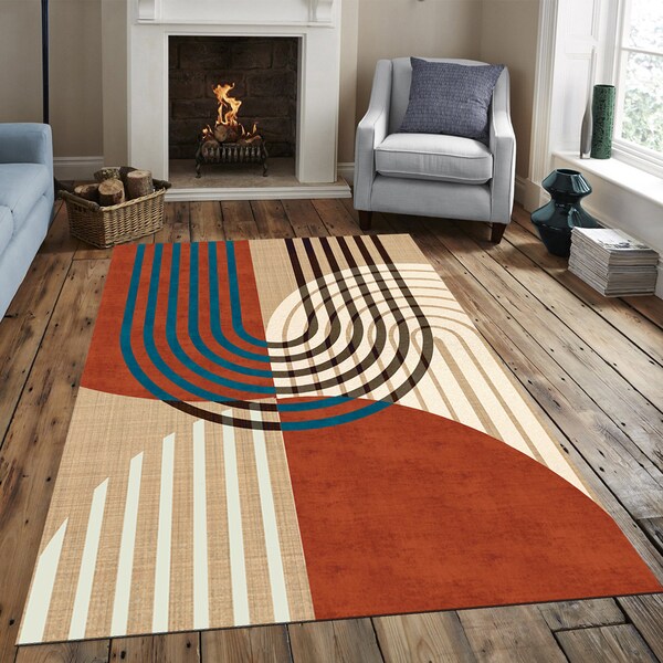 Mid Century Rug Etsy