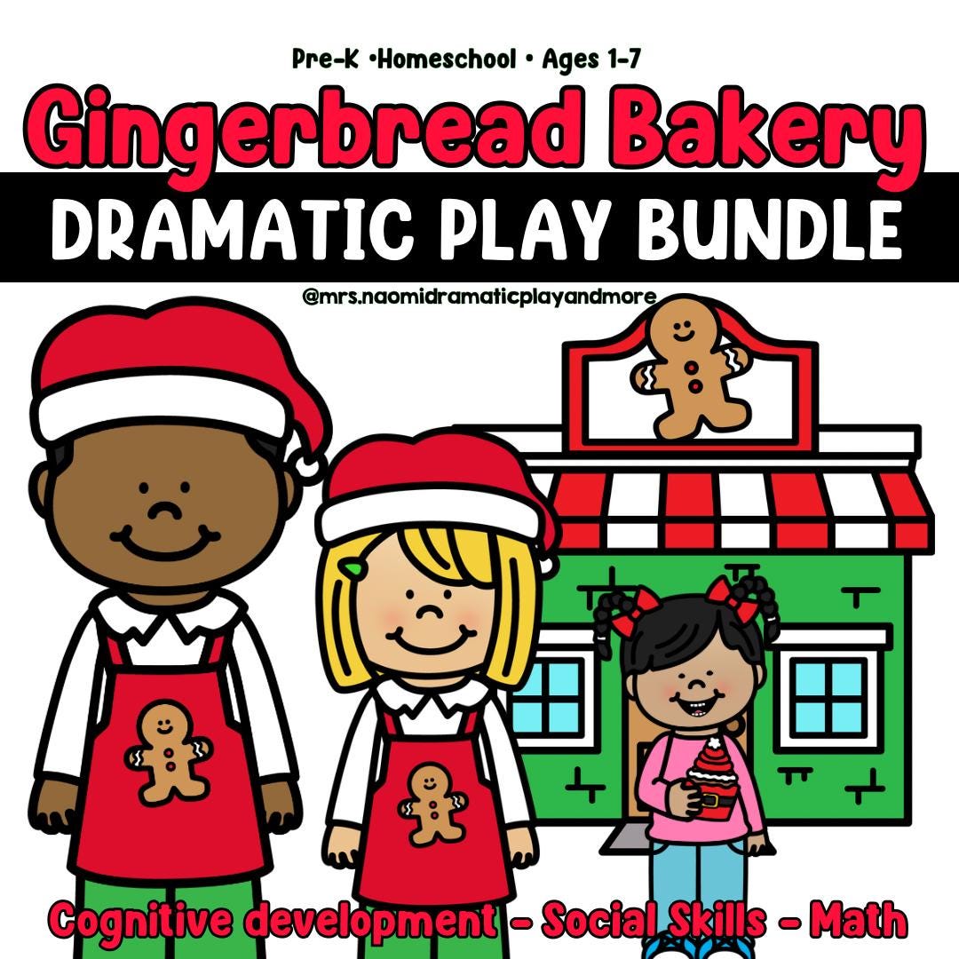 Holiday Dramatic Play Center Gingerbread Bakery Printable for Pre K and ...