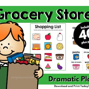 Grocery Store Pretend Play | Dramatic Play | Grocery Store | Preschool | Homeschool | Kid Dramatic Play | Toddler Activities | Daycare