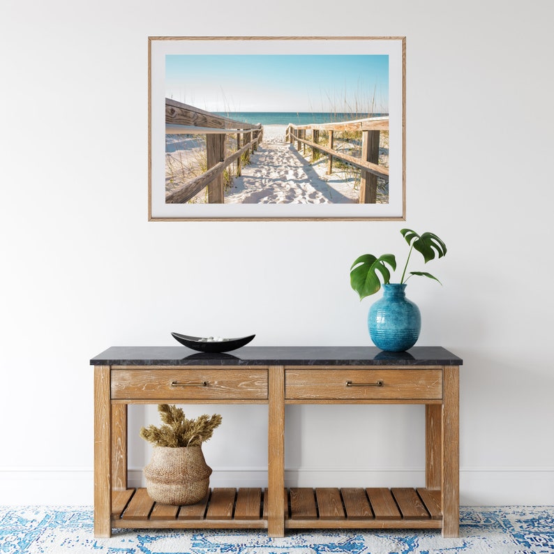 Boho Beach Wall Art, Coastal Digital Print, Neutral Beach Photography