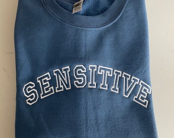 Sensitive Embroidered Crewneck Sweatshirt | College | University