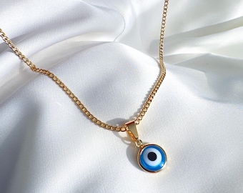 Tiny and Dainty Evil Eye Necklace, Protection Necklace, Blue Evil Eye, Red Evil Eye, Protection Jewelry, Protection Amulet, Talisman