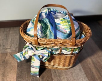 Weideneinkaufstasche, Picknick Weidenkorb, Handgewebter Picknickkorb, Handgemachte Ledertasche, Natürliche Handarbeit, GeschenkHandgemachte Weidentasche Julia