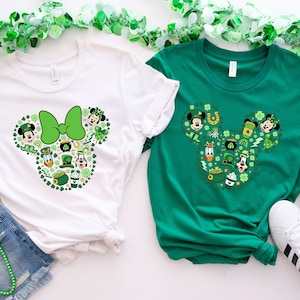 Disney St Patrick's Day Mickey ears Shirt, St Patrick's Day Mickey Minnie Shirt,Disney Shamrock Tee, Disney 2024 Holiday Shirt