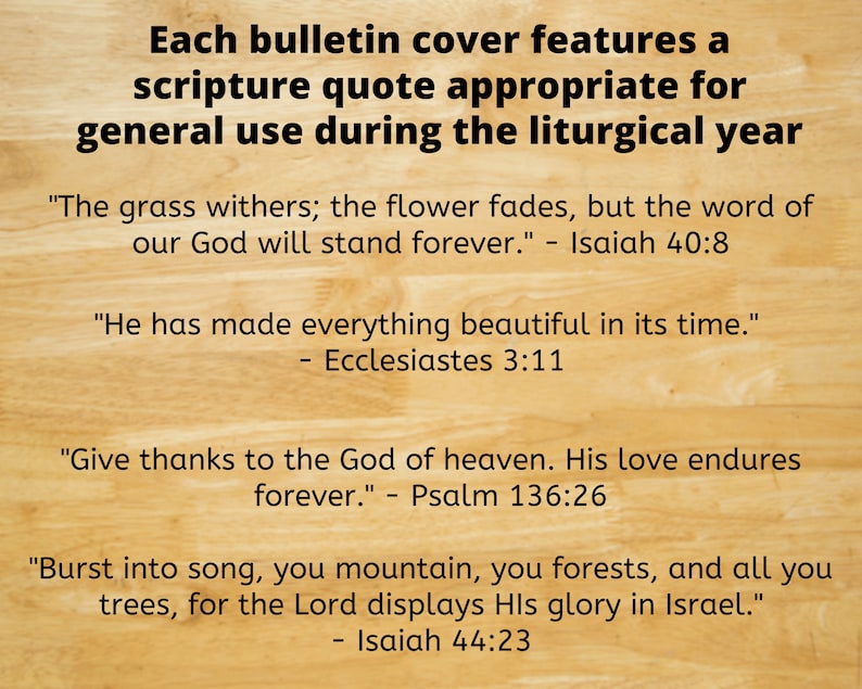 Printable Church Bulletin Covers - General Use Set 4 - Multiple Sizes ...