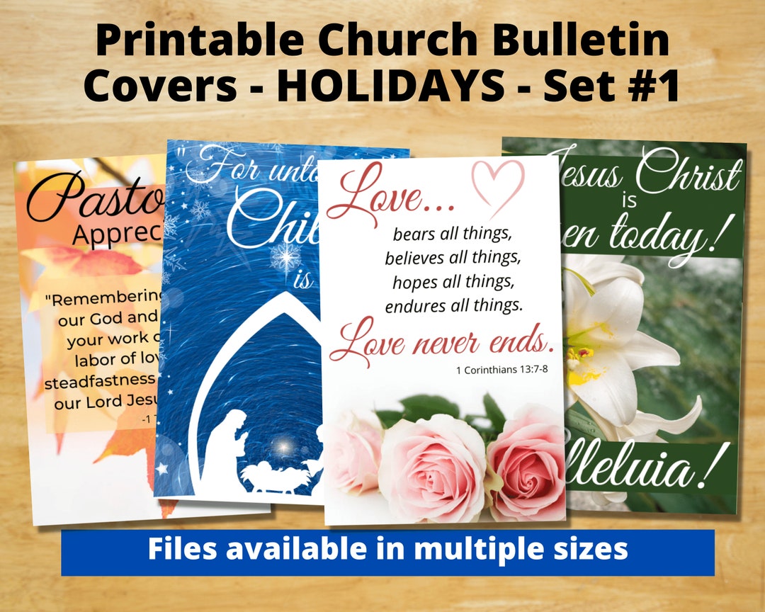 Printable Church Bulletin Covers Holiday Set #1-pastor Appreciation ...