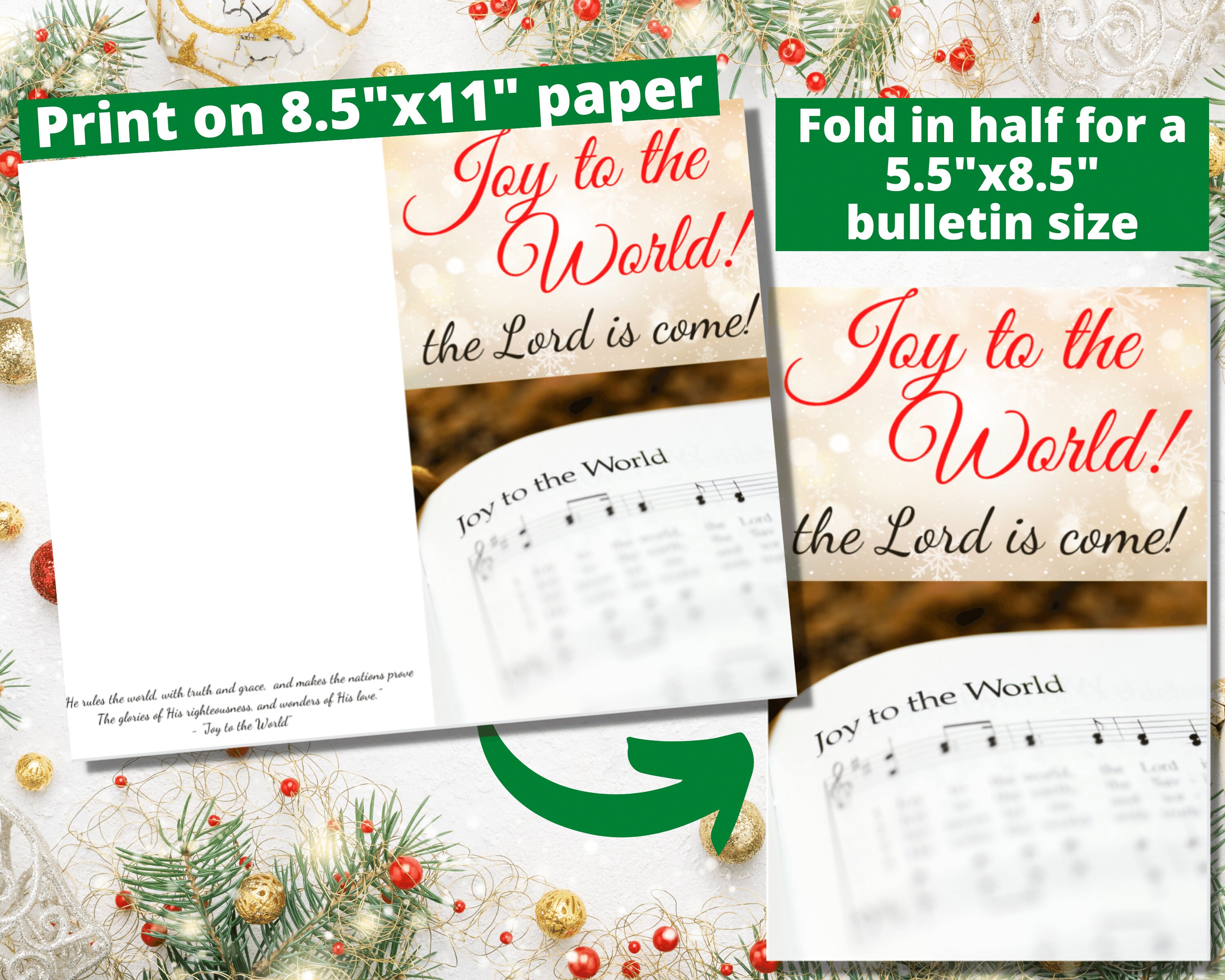 Printable Church Bulletin Covers Christmas Carols Multiple Sizes ...