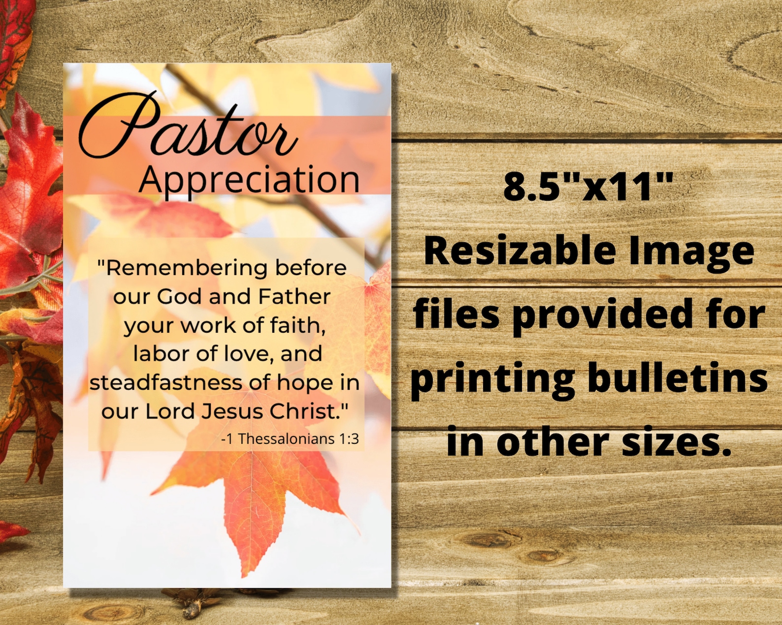 Printable Pastor Appreciation Set Digital Download Scripture Bulletin Cover Letterhead