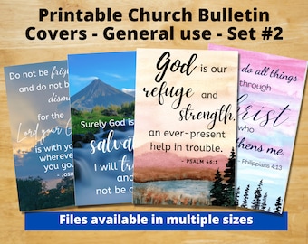 Printable Church Bulletin Covers - General Use Set 2 - Multiple sizes! - Digital download