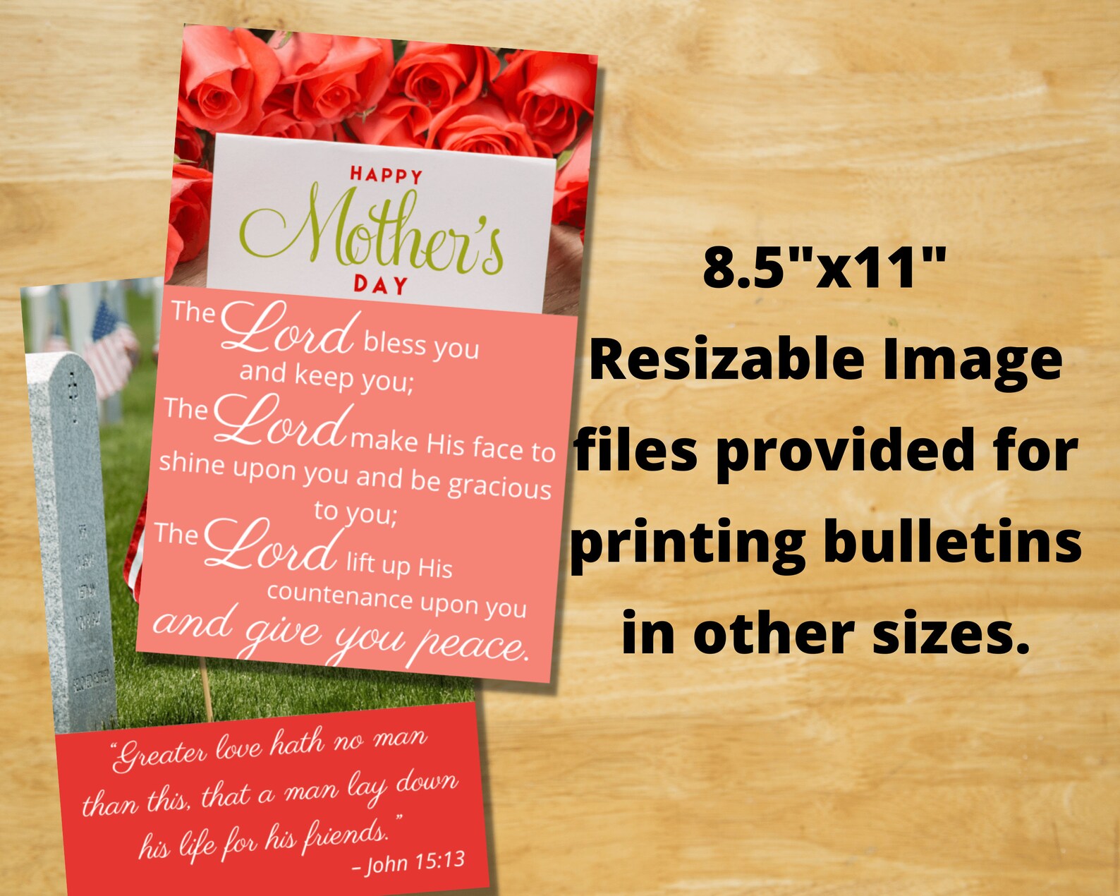 Printable Church Bulletin Covers Holidays Set #2 - Mother's Day, Father ...