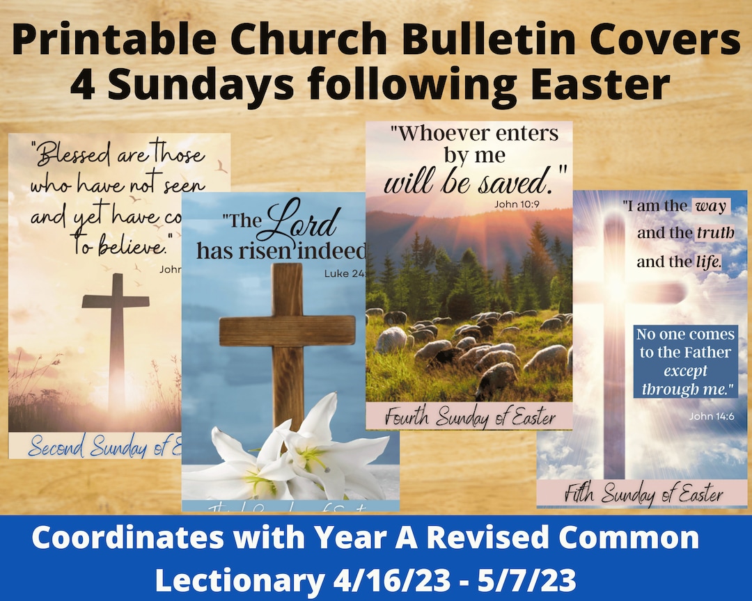 Printable Church Bulletin Covers - 4 Sundays Following Easter ...