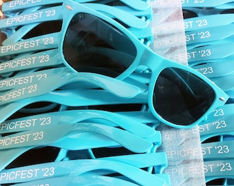 Gafas de sol personalizadas en azul agua, regalos de boda, gafas de sol personalizadas al por mayor, regalos de fiesta, regalos de la clase de 2026, recuerdos