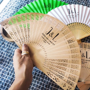 Personalized Sandalwood hand  fans, monogram wedding gifts,party favors,anniversary gifts with design,Wooden hand fans, 21 cm