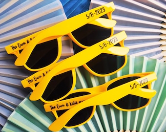 Gafas de sol personalizadas amarillas, regalos de boda, gafas de sol personalizadas al por mayor, regalos de fiesta, regalos de la clase de 2026, recuerdos