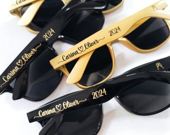 Gafas de sol personalizadas doradas, regalos de boda, gafas de sol personalizadas al por mayor, regalos de fiesta, regalos de la clase de 2026, recuerdos