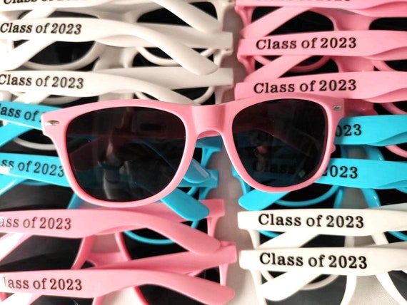 White Personalized Graduation Sun Glasses school Fresh Man Gifts colorful Wholesale Graduation Souvenirs Print Text on Arm multiple Colors Etsy Canada