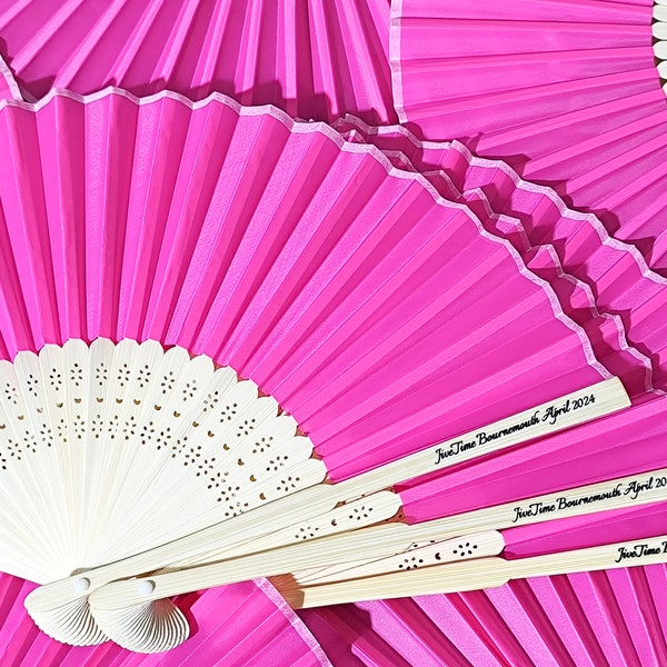 Rose Pink Silk  Hand Fans,Personalized Text Printed Fans ,Monogram  Wedding Fans,  Special Event,Party Favors,icon,symbols