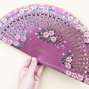 Personalized Hand painted Spanish hand fan /small vintage Wooden fan,Personalized your name/Logo. Stage  Performance/Party favors- 21 cm