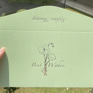 Buste personalizzate VERDI per matrimoni/eventi, buste personalizzate con logo in lamina per attività/promozione. Buste in lamina dorata