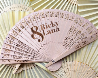 Personalized Sandalwood hand Fans Engraved, monogram wedding gifts,party favors,anniversary gifts with design,Wooden hand fans, 21 cm