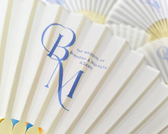 Personalized White Silk  Hand Fans,Bamboo silk Fans,Initial,Monogram  Wedding Fans,  Special Event,Party Favors,icon,symbols