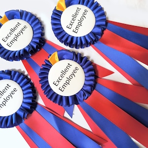 10pcs Personalized Ribbon  Rosette badge 9*16 cm  | Add Your Name | Logo|Ribbon Award|Events|Appreciation Rosette