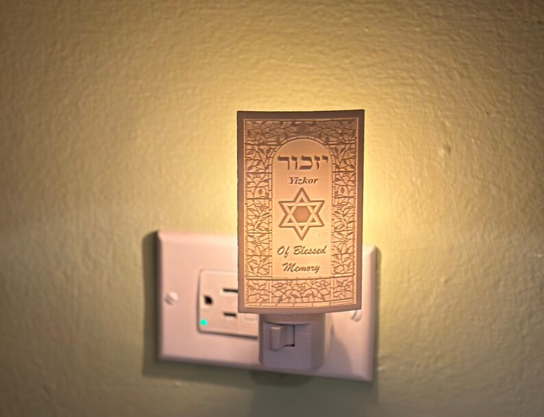 New Designelectric Yahrzeit Light Jewish Star With a Floral Border Etsy