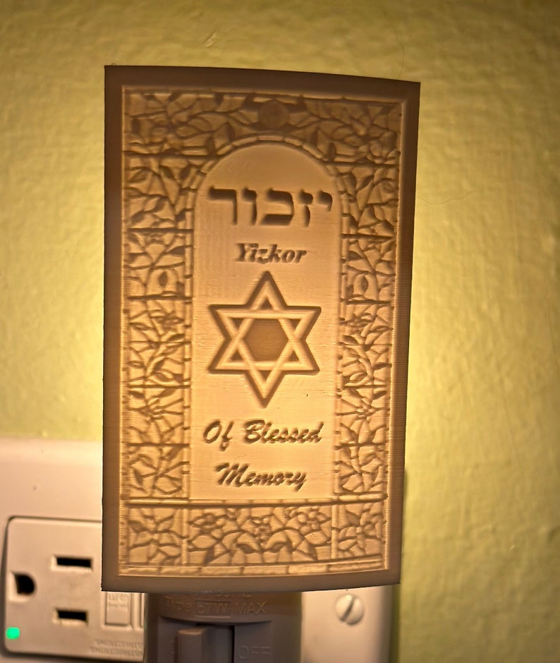 New Designelectric Yahrzeit Light Jewish Star With a Floral Border Etsy