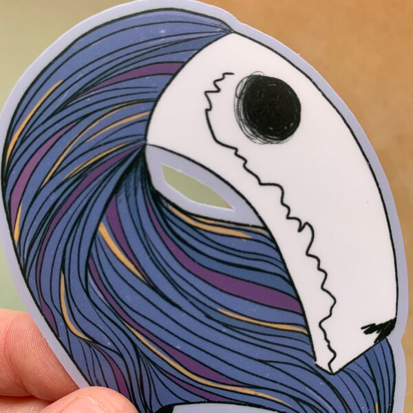 Veiny Skull Monster Sticker // Skull Art, Monster/Creature Art // Waterproof // Matte Finish