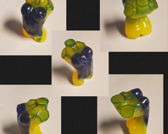 Gemaskerde kleur naakte vrouw buste
