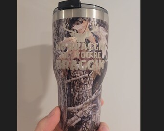 No fanfarronear hasta que estés arrastrando / Vaso grabado de 20 oz / Vaso RTIC