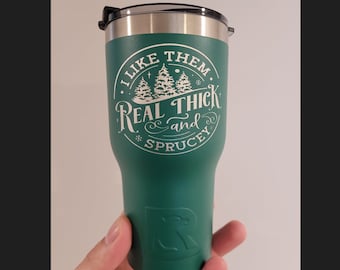 Me gustan gruesos y picudos - Vaso de Navidad / Vaso grabado de 20 oz / Vaso RTIC