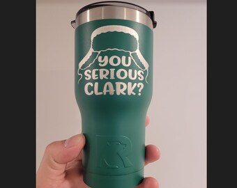 ¿Hablas en serio Clark? - Vaso de Navidad / Vaso grabado de 20 oz / Vaso RTIC