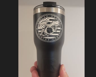 Cuerpo de Marines de EE. UU. / Vaso grabado de 20 oz / Vaso RTIC