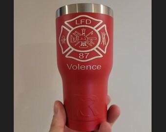 Vaso personalizado del Departamento de Bomberos / Vaso grabado de 20 oz / Vaso RTIC