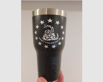 Vaso Don't Tread on me / Vaso grabado de 20 oz / Vaso RTIC
