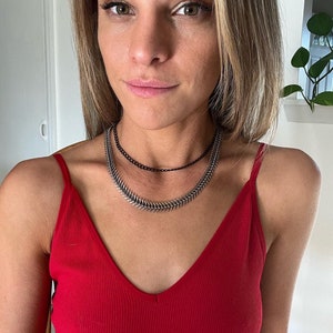 Layered Fishbone Chain Choker-Style  Necklace