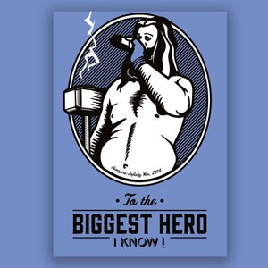 Thor inspirierte Valentinskarte, Geburtstagskarte, Glückwunschkarte, Film & TV Karte (A6)